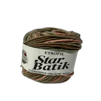 צמר STAR BATIK מתחלף 25% צמר בגווני - ירוק חום ורוד