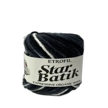 צמר STAR BATIK מתחלף 25% צמר בגווני - אפור שחור לבן