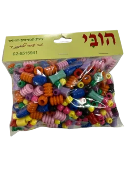 שקית חיסכון של חרוזי אקריל איכותיים עם חור גדול בגווני-שקית חיסכון של חרוזי אקריל איכותיים עם חור גדול וצורות שונות צבעוני