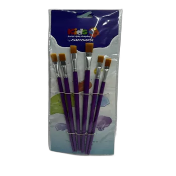 סט 6 מכחולים שטוחים פשוטים ליצירה