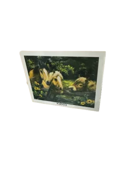 שיבוץ יהלומים על קנווס 30X40 -סוסים