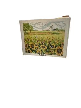 שיבוץ יהלומים על קנווס 30X40 -חמניות