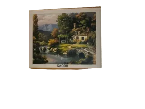 שיבוץ יהלומים על קנווס 30X40 -בית על ההר