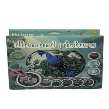 הכנת תמונה עם מסגרת עגולה משיבוץ יהלומים- טווס