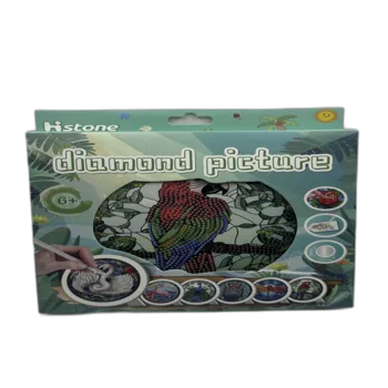 הכנת תמונה עם מסגרת עגולה משיבוץ יהלומים- תוכי