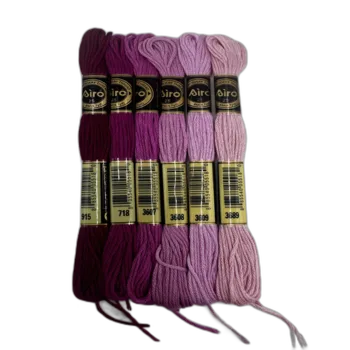 סט 6 חוטי רקמה בגוונים סגול (915)