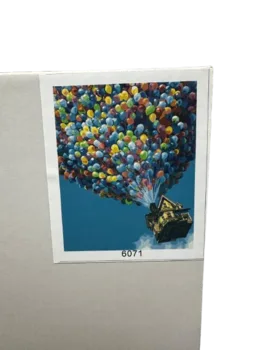 ערכה ליצירה- ציור במספרים על קנווס 40X30- בית מתעופף