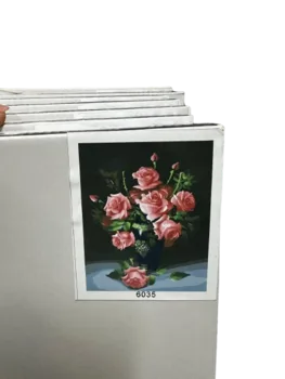 ערכה ליצירה- ציור במספרים על קנווס 40X30- פרחים 6035