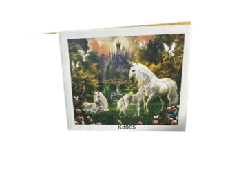 שיבוץ יהלומים על קנווס 30X40 - סוסים