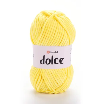 צמר קטיפה איכותי דולצ'ה- YARNART-DOLCE בצבע-צהוב 851