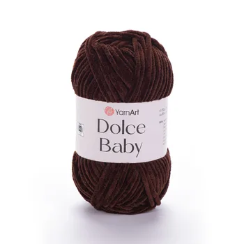 YARNART-DOLCE-BABY-חוט קטיפה דק דולצ'ה-775 חום