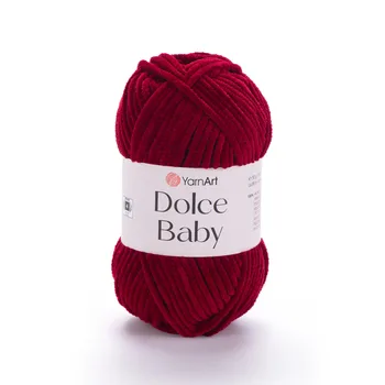 YARNART-DOLCE-BABY-חוט קטיפה דק דולצ'ה- אדום 752