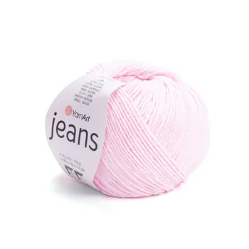 YARNART-JEANS-חוט סריגה קייצי ג'ינס מתאים במיוחד לבובות ובגדי קייץ- 55% כותנה (74) ורוד