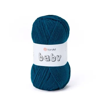 YARNART-BABY- צמר לסריגה לתינוקות בייבי-במבצע בצבע- כחול 850