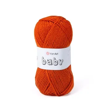 YARNART-BABY- צמר לסריגה לתינוקות בייבי-במבצע בצבע- כתום 847
