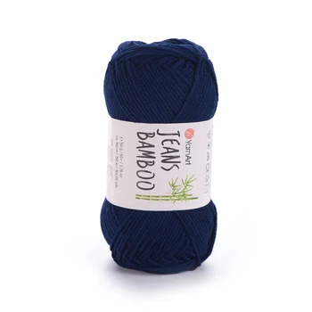 YARNART-JEANS-BAMBOO-חוט סריגה קייצי- ג'ינס במבו' 50% במבוק- בצבע כחול 125