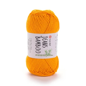 YARNART-JEANS-BAMBOO-חוט סריגה קייצי- ג'ינס במבו' 50% במבוק- בצבע כתום 106
