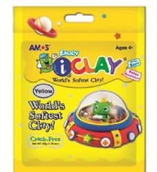 ICLAY- חימר קל המתייבש באוויר במיוחד למוטוריקה עדינה נעים מאוד למגע- בצבע צהוב