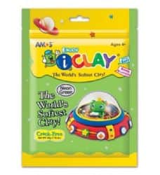 ICLAY- חימר קל המתייבש באוויר במיוחד למוטוריקה עדינה נעים מאוד למגע- בצבע ירוק בהיר