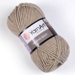 צמר מרינו -MERINO BULKY צמר עבה עם 25% צמר אמיתי בצבע- חאקי-(33)