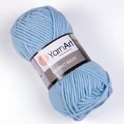 צמר מרינו -MERINO BULKY צמר עבה עם 25% צמר אמיתי בצבע-תכלת-(215)