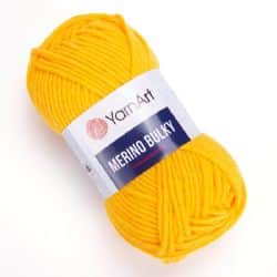 צמר מרינו -MERINO BULKY צמר עבה עם 25% צמר אמיתי בצבע-צהוב-(586)