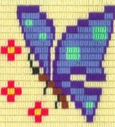רקמה 16X16- פרפר כחול