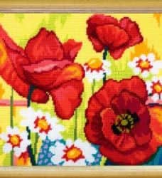 רקמה 36X47 -פרגים