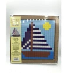 ערכת יצירה לילדים להכנת תמונה מפסיפס - 25X25 ס"מ דגם- סירה