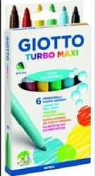 טושים צבעוניים- 6 יחידות GIOTTO לא רעיל במיוחד לילדים רחיץ!