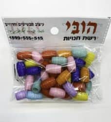 שקית חרוזים ליצירה אקריל/ פלסטיק קשיח עם חור גדול- במבצע- מאורך