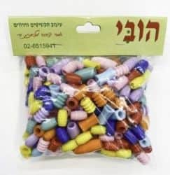 שקית חרוזים ליצירה אקריל/ פלסטיק איכותי- עם חור גדול- במבצע- שקית חיסכון