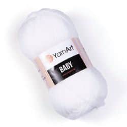 YARNART-BABY- צמר לתינוקות בייבי-במבצע- 501 לבן