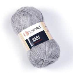 YARNART-BABY- צמר לתינוקות בייבי-במבצע-195 אפור בהיר