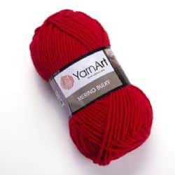 צמר מרינו -MERINO BULKY צמר עבה עם 25% צמר אמיתי בצבע-אדום-156