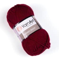 צמר מרינו -MERINO BULKY-צמר עבה עם 25% צמר אמיתי בצבע-בורדו-577