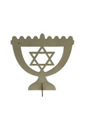 סמל חנוכיה מעץ דק לקישוט ויצירה