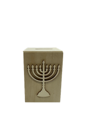 קופת צדקה מעץ - חנוכיה 7X10
