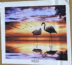 ערכה ליצירה- ציור במספרים על קנווס 30X40- דגם פלמינגו