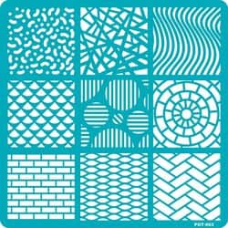 שבלונה דביקה רב פעמי - ריבועים מקושטים